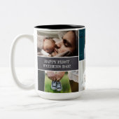 Custom Photo Collage Dad Happy First Vaderdag Tweekleurige Koffiemok (Links)