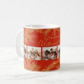Custom Photo Collage Elegant Grandma's Christmas  Koffiemok (Voorkant links)