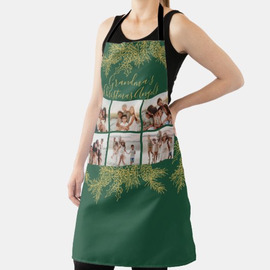 Custom Photo Collage Elegant Grandma's Christmas Schort (Insitu)
