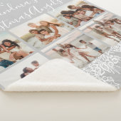 Custom Photo Collage Elegant Grandma's Christmas  Sherpa Deken (3/4)