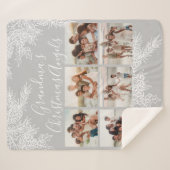 Custom Photo Collage Elegant Grandma's Christmas  Sherpa Deken (Voorkant (horizontaal))
