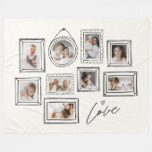 Custom Photo Collage Family Love Fleece Deken (Voorkant (Horizontaal))