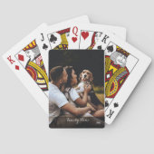 Custom Photo Collage Family Name Black Poker Cards Pokerkaarten (Achterkant)