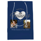 Custom Photo Collage Father's Day Gift Medium Cadeauzakje (Voorkant)