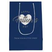 Custom Photo Collage Father's Day Gift Medium Cadeauzakje (Achterkant)