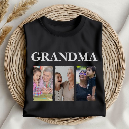 Custom Photo Collage Grandma – Personalized Family T-shirt