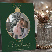 custom photo collage Merry Christmas bauble Fotoplaat