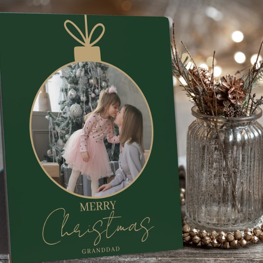 custom photo collage Merry Christmas bauble Fotoplaat