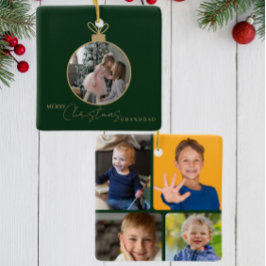 custom photo collage Merry Christmas bauble Keramisch Ornament