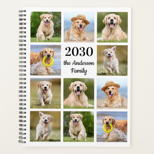 Custom Photo Collage Modern Creëer Uw Eigen Jaarli Planner (Voorkant)