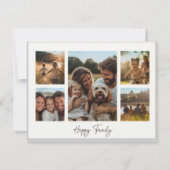 Custom Photo Collage | Modern Minimal Monogram  Notitiekaartje (Achterkant)