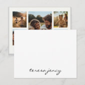 Custom Photo Collage | Modern Minimal Monogram  Notitiekaartje (Voorkant / Achterkant)