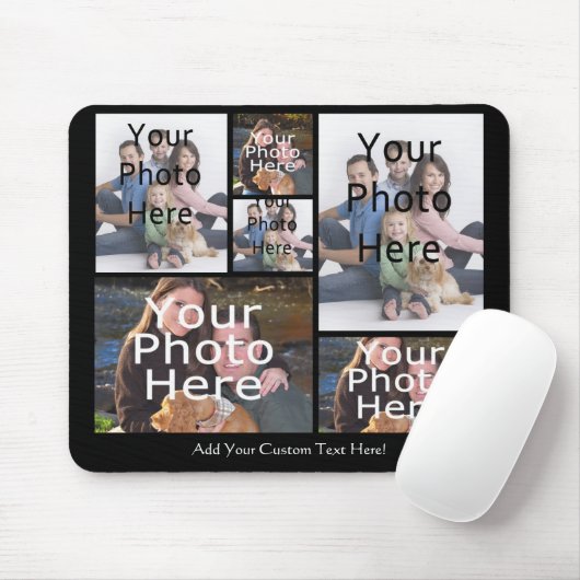Custom Photo Collage Mousepad Voeg je 6 foto's toe Muismat (Met muis)