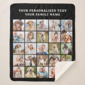 Custom Photo Collage Personalized Black 25 Picture Sherpa Deken (Voorkant)