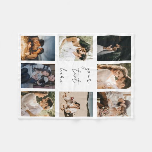 Custom Photo Collage Personalized Picture Family Fleece Deken (Voorkant (Horizontaal))