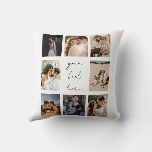Custom Photo Collage Personalized Picture Family Kussen (Achterkant)