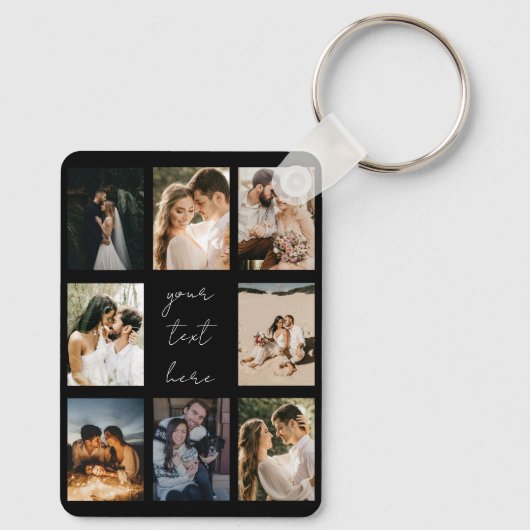 Custom Photo Collage Personalized Picture Family Sleutelhanger (Achterkant)