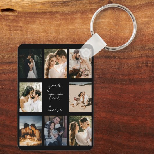 Custom Photo Collage Personalized Picture Family Sleutelhanger (Achterkant)