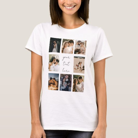 Custom Photo Collage Personalized Picture Family T-shirt (Voorkant)