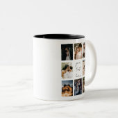 Custom Photo Collage Personalized Picture Family Tweekleurige Koffiemok (Voorkant rechts)