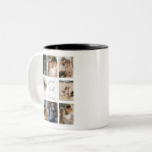 Custom Photo Collage Personalized Picture Family Tweekleurige Koffiemok (Voorkant links)