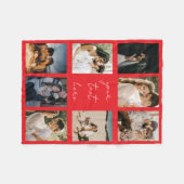 Custom Photo Collage Personalized Picture Romantic Fleece Deken (Voorkant (Horizontaal))