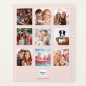 Custom photo collage rose gold pink monogram 2023 planner (Achterkant)