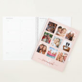 Custom photo collage rose gold pink monogram 2023 planner (Display)