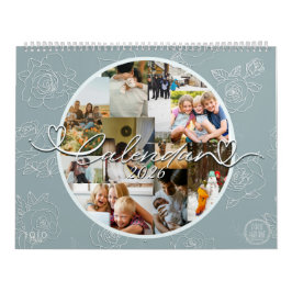 Custom photo collage Rose Line Art 2026 Kalender