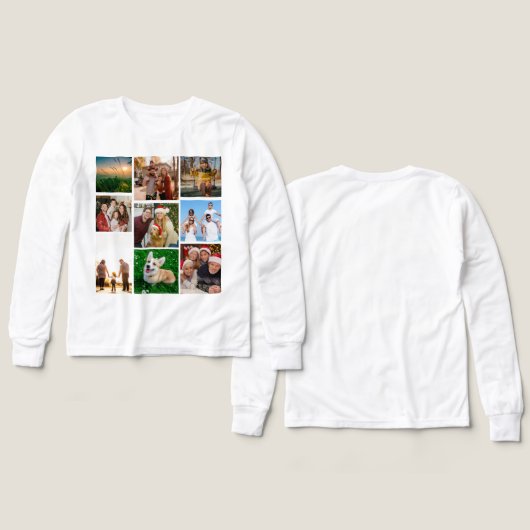Custom Photo Collage Shirt, Custom 9 Photos   (Voorkant /achterkant)