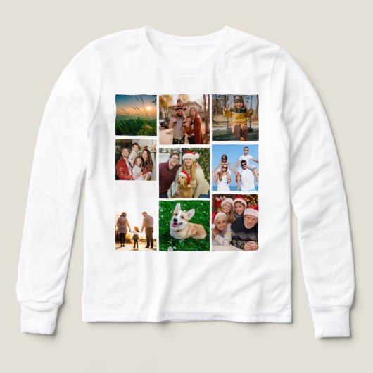 Custom Photo Collage Shirt, Custom 9 Photos   (Voorkant)