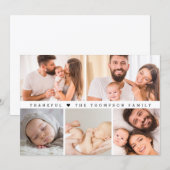 Custom Photo Collage Thankful Baby Shower Bedankkaart (Voorkant / Achterkant)