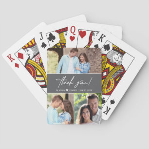 Custom Photo Collage Wedding Dank u gunst Pokerkaarten