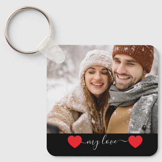 Custom Photo Couple Love Keychain (Voorkant)