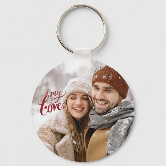 Custom Photo Couple My Love Keychain (Voorkant)