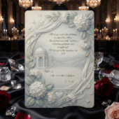 Custom Photo Cream Hydrangea Neoclassical Wedding Bedankkaart