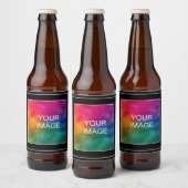 Custom Photo Creëer Uw Eigen Sjabloon Zwart Bier Etiket (Flessen)