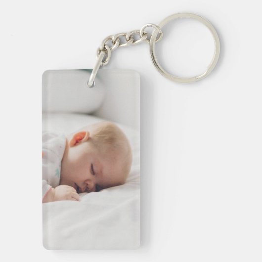 Custom Photo | Cute Kids Design Your Own 2 Image Sleutelhanger (achterkant)