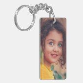 Custom Photo Cute Kids Design Your Own 2 Image Sleutelhanger (Voorkant Links)
