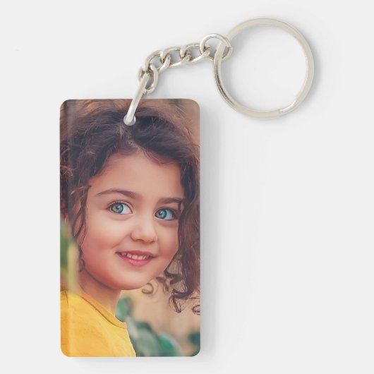 Custom Photo Cute Kids Design Your Own 2 Image Sleutelhanger (achterkant)