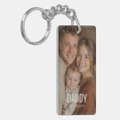 Custom Photo "DADDY'' Modern Sleutelhanger (Voorkant Links)