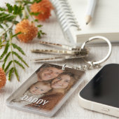 Custom Photo "DADDY'' Modern Sleutelhanger (Voorkant Rechts)