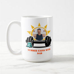 Custom photo Dad's Summer Barbell Father's Day Koffiemok