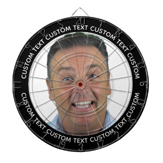 Custom Photo Dartboard & Text - BLACK Surround Dartbord