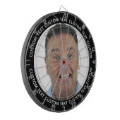 Custom Photo Dartboard & Text - BLACK Surround Dartbord (Voorkant Links)