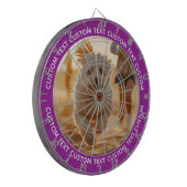 Custom Photo Dartboard & Text - PURPLE Surround Dartbord (Voorkant Links)