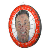 Custom Photo Dartboard & Text - RED Surround Dartbord (Voorkant Rechts)