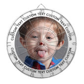 Custom Photo Dartboard & Text - WHITE Surround Dartbord (Voorkant)