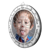 Custom Photo Dartboard & Text - WHITE Surround Dartbord (Voorkant Rechts)