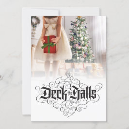 Custom Photo Deck de Hallen Kerst Lettering Feestdagenkaart